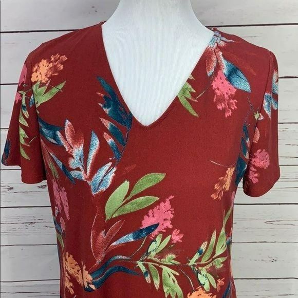 Christian Siriano Women's Tropical Floral Print Hi/Low Short Sleeve Dress Medium - Picture 5 of 9